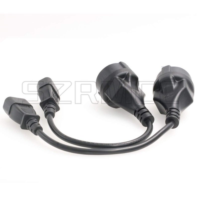 SZRMCC UPS PDU Power Cord IEC 320 C14 Plug Adapter to Convert Europe CEE7/7 Schuko Socket,IEC320 C14 Male to Europe Female Socket Short Adapter Cable (2pcs) - Image 3